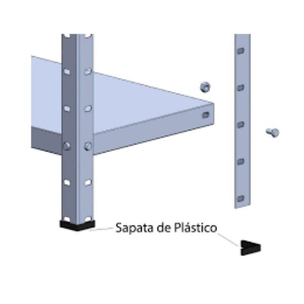 Estante de Aço com 06 Bandejas 30 cm (# 26/20) - 1,98x0,92x0,30m - AMAPA - 11101 - Image 4