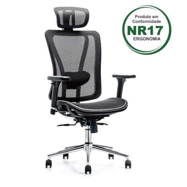 Poltrona Presidente TELA MK - 4000 - Cor Preta - MAKKON - 30013 - Image 2