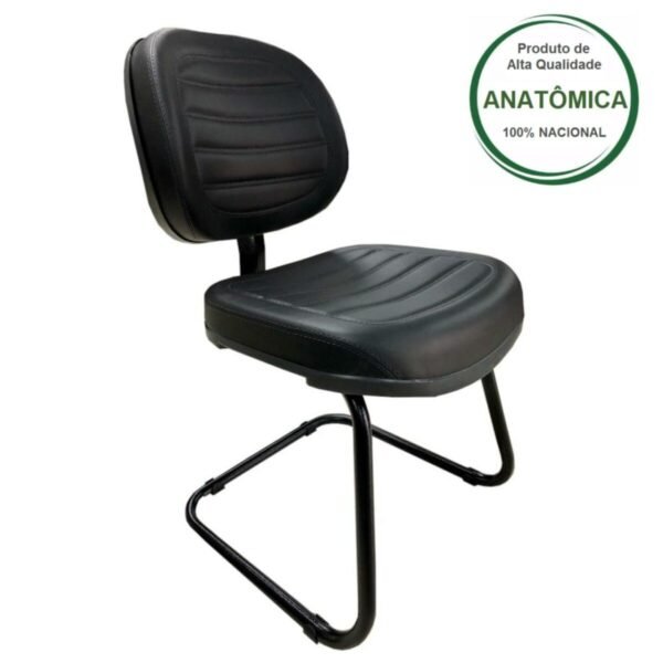 Cadeira Executiva Costurada Base em "S" PRETA - Cor Preta - PMD - 31014