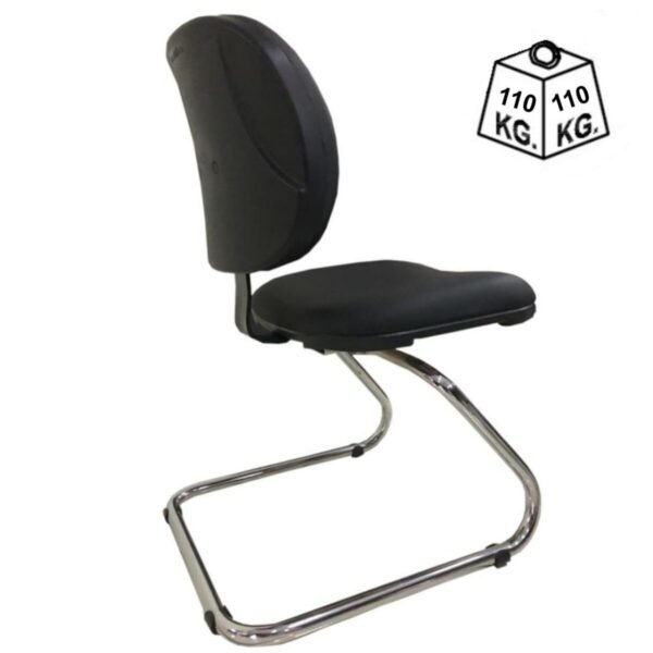 Cadeira Executiva LISA Base em "S" CROMADA - Cor Preta - PMD - 31015 - Image 3