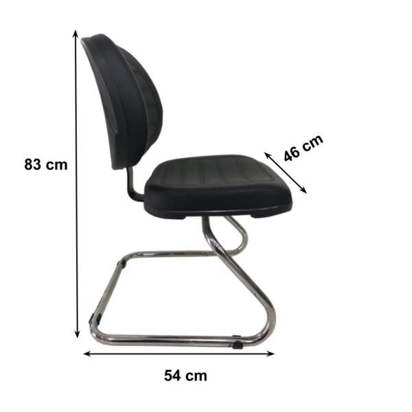 Cadeira Executiva COSTURADA Base em "S" Cromada - PMD - 31016 - Image 3