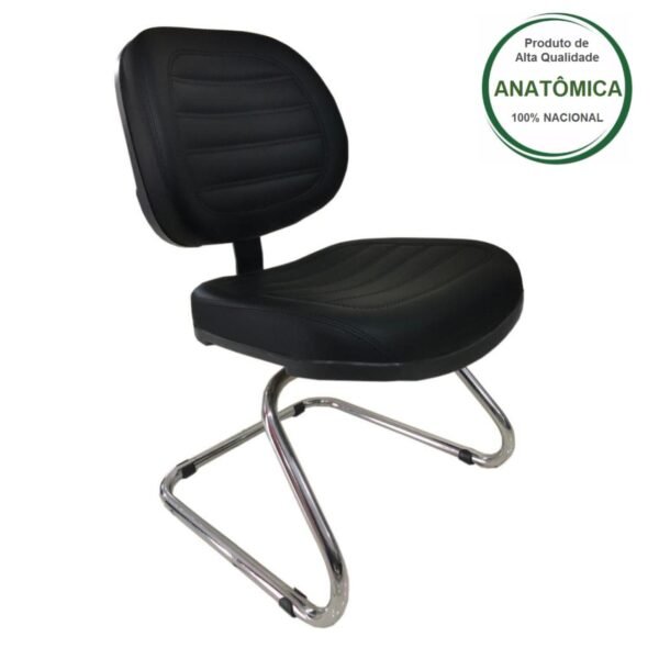 Cadeira Executiva COSTURADA Base em "S" Cromada - PMD - 31016