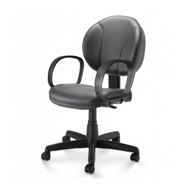Cadeira Executiva PLUS COSTURADA c/ Braço CORSA - CORINO PRETO - PLAXMETAL - 32978