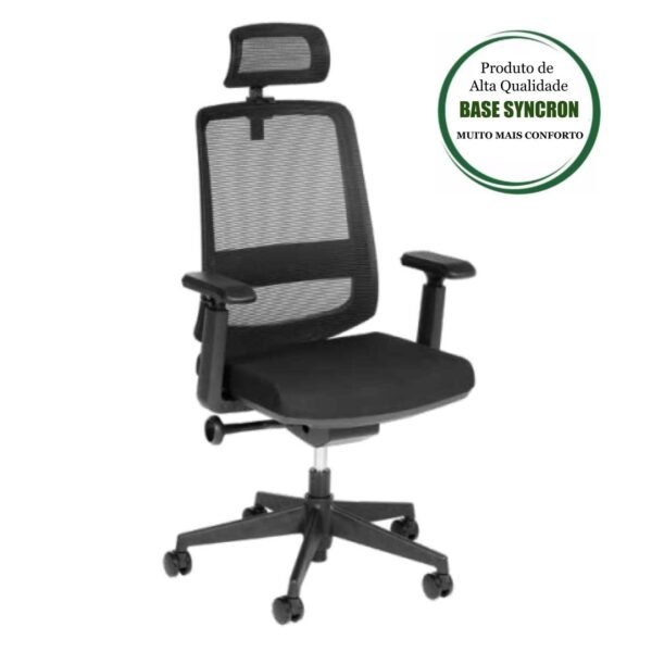 Cadeira Presidente Tela TUNE Home Office C/ Encosto de Cabeça - AVANTTI - 32993