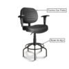 Cadeira Caixa EXECUTIVA COSTURADA Braço Regulável - (Aranha MARTIFLEX) - Cor Preta - 35034 - Image 2
