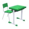 Kit Escolar Individual VERDE – (Mesa e Cadeira) – JUVENIL 06 a 09 Anos – REALPLAST - COR VERDE - 41084