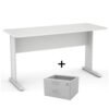 Mesa Escritório 1,52x0,62m com GAVETAS - PANDIN - CINZA/CINZA - 43082
