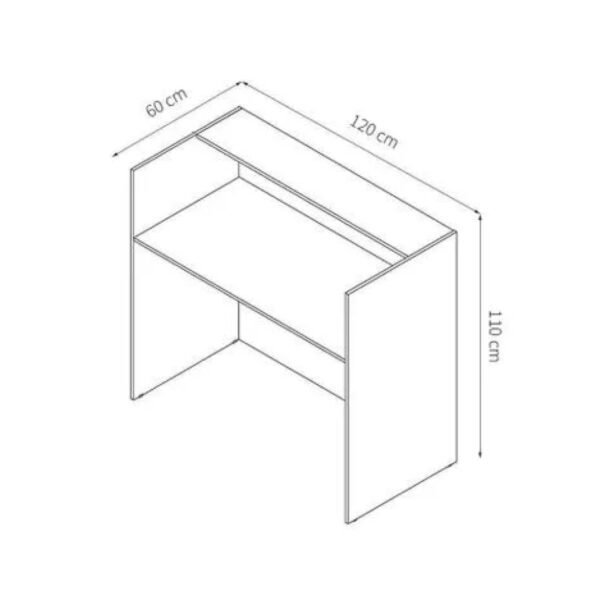 Balcão de Atendimento 1,20x0,60m- c/ Gavetas - NEW CITY - Cor Branco - 63094 - Image 2