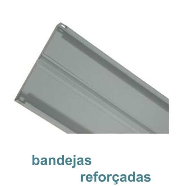 Estante de Aço com 06 Bandejas 30 cm (24/18) - 1,98x0,92x0,30m - Cinza - NOBRE - 11102 - Image 3