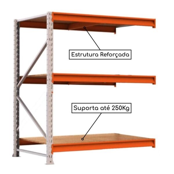 Porta Pallet com 03 Bandejas Complemento - 2,00x1,80x0,80 - S.A - 11092 - Image 3