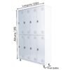 Armário Roupeiro de Aço c/ 08 Portas GRANDES - 1,95x1,22x0,40m - SA - CZ/CZ - 14003 - Image 2