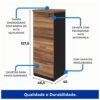 Arquivo 04 Gavetas Pasta Suspensa - 1,28x0,46x0,45m - WORK START  - NOGAL SEVILHA/PRETO - 21410 - Image 4