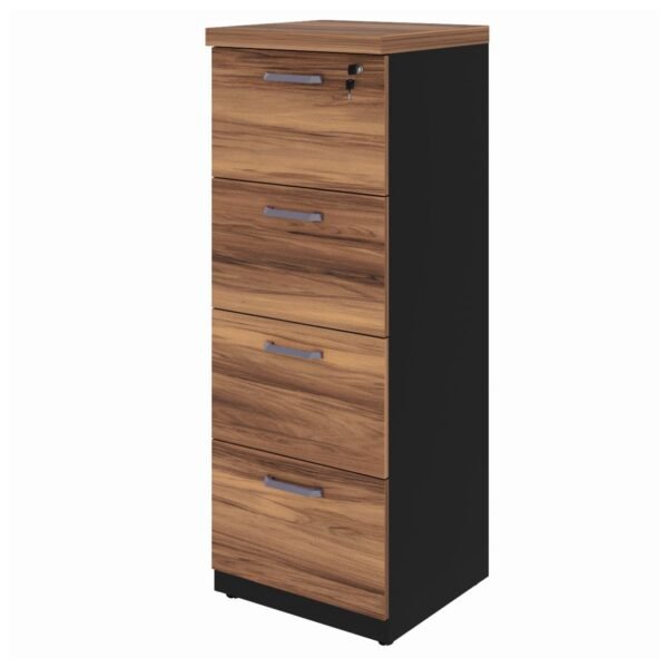 Arquivo 04 Gavetas Pasta Suspensa - 1,28x0,46x0,45m - WORK START  - NOGAL SEVILHA/PRETO - 21410