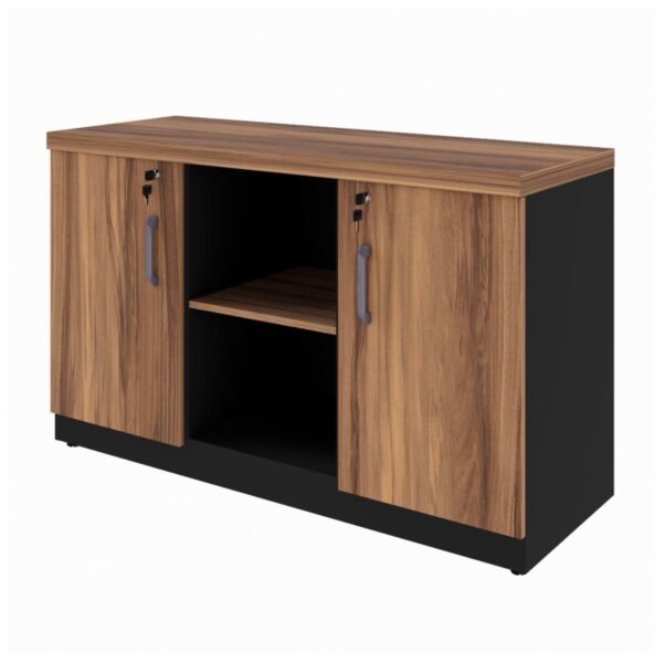 Armário Baixo Credenza - 1,20x0,74x0,45m - WORKSTART - NOGAL SEVILHA/PRETO - 21412