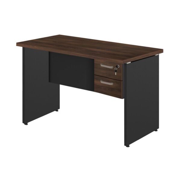 Mesa Escritório 1,50x0,60m - C/ 02 Gavetas - WORKSTART - MARSALA / PRETO - 23473