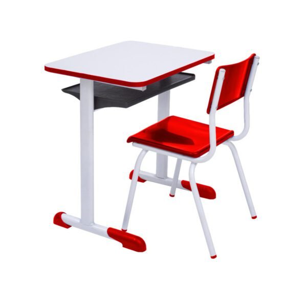 Kit Escolar Individual VERMELHO – (Mesa e Cadeira) – INFANTIL – MADEIRA - COR VERMELHO - 40086 - Image 2