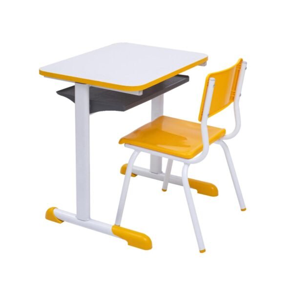 Kit Escolar Individual AMARELO – (Mesa e Cadeira) – INFANTIL – MADEIRA - COR AMARELO - 40088 - Image 2