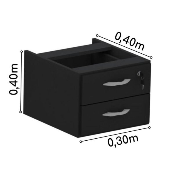 Gaveteiro Suspenso - Cor PRETO - GEBBWORK - 42997 - Image 2