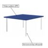 Conjunto Quadrado c/ 04 Cadeiras COR AZUL – TAMPO PLÁSTICO – 02 a 06 Anos – INFANTIL – 44000 - Image 2