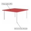 Conjunto Quadrado c/ 04 Cadeiras COR VERMELHO – TAMPO PLÁSTICO – 06 a 09 Anos – JUVENIL – 44007 - Image 2