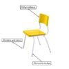 Conjunto Quadrado c/ 04 Cadeiras COR AMARELO – TAMPO PLÁSTICO – 02 a 06 Anos – INFANTIL – 44002 - Image 3