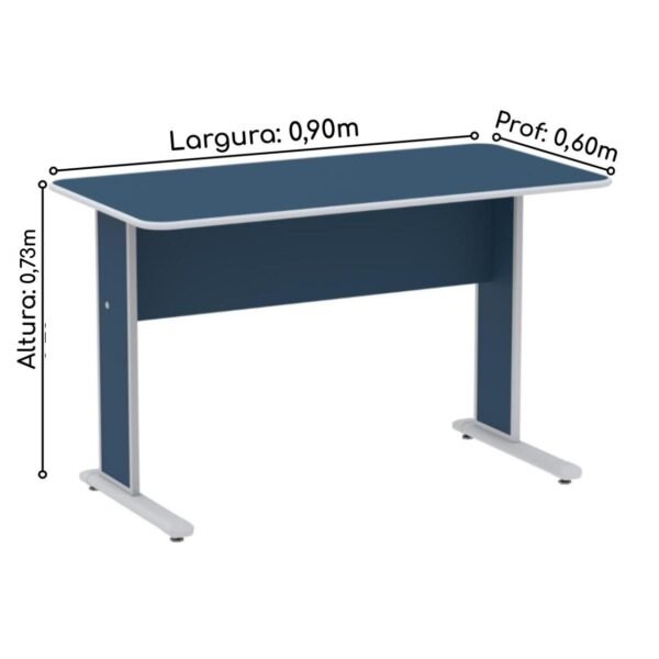 Mesa Escritório 0,90x0,60m  - Cor Azul - PANDIN - 44083 - Image 2