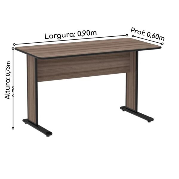 Mesa Escritório 0,90x0,60m - Cor Walnut - PANDIN - 44094 - Image 2