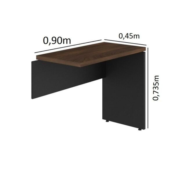 Mesa AUXILIAR SIMPLES (YARIS 30mm) - 0,90x0,45m - WORKSTART - MARSALA / PRETO - 51016 - Image 3