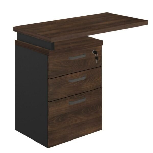 Mesa AUXILIAR c/ 03 Gavetas Pedestal 30mm - WORKSTART - MARSALA/PRETO - 51017