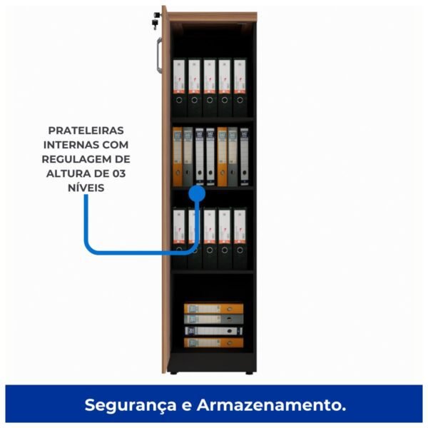 Armário Torre FECHADA - WORKSTART - NOGALSEVILHA/PRETO - 21434 - Image 3